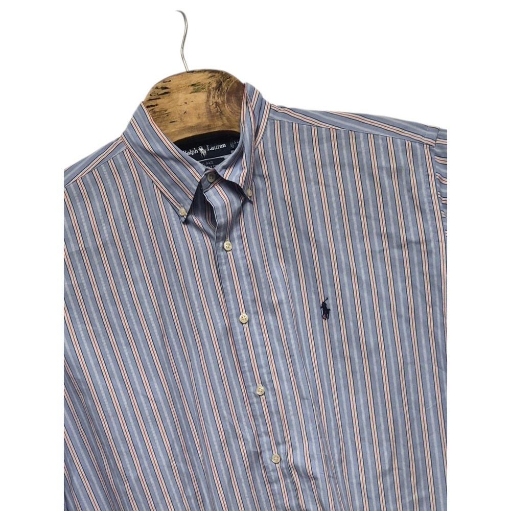 Polo Ralph Lauren XL Blake 100% Two-ply Cotton Large Button Up Long Sleeve Men's